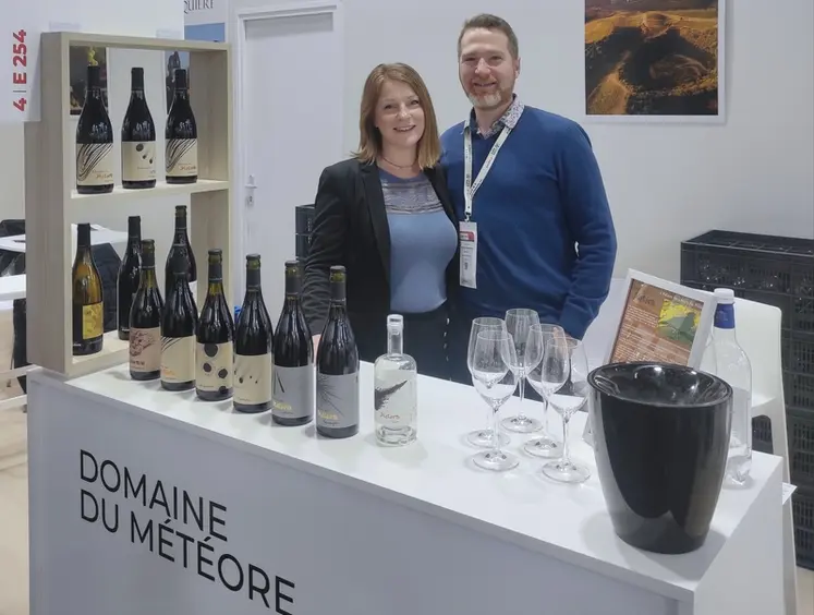 <em class="placeholder">Simon Frich, directeur du domaine du Météore, dans l&#039;Hérault, participe à des salons. En 2024, tous ses nouveaux clients sont venus de Wine Paris et Millésime Bio.</em>