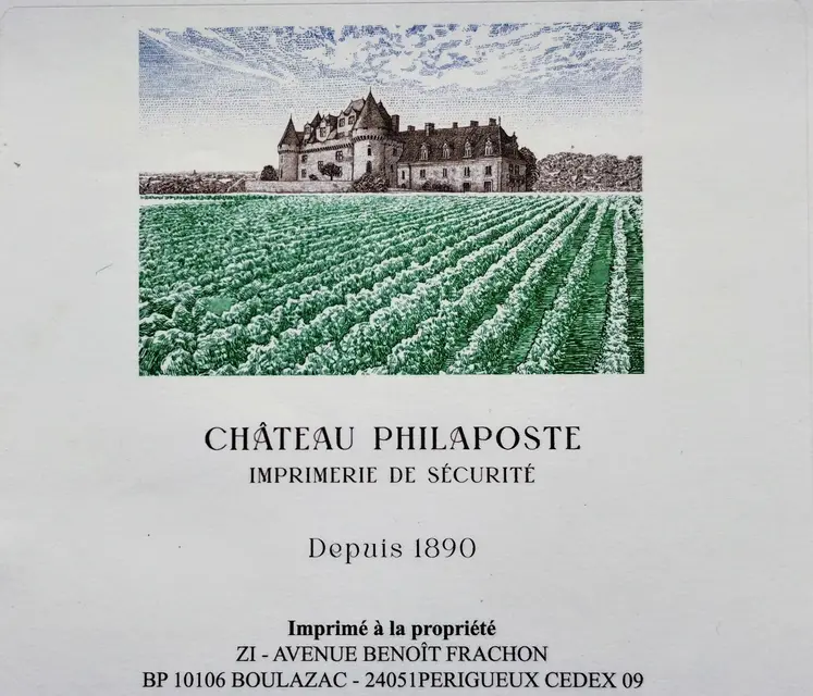 Etiquette réalisée par Philaposte