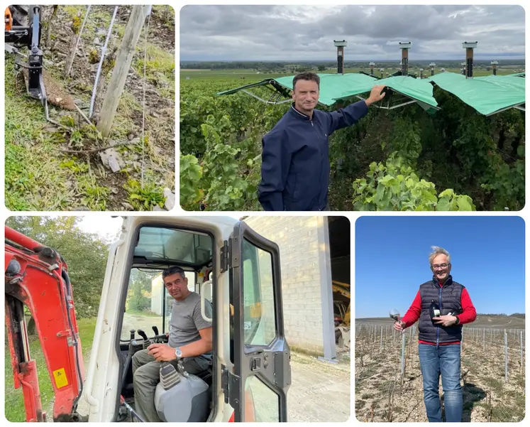 intercep, toile de protection, mini-pelle, vigneron