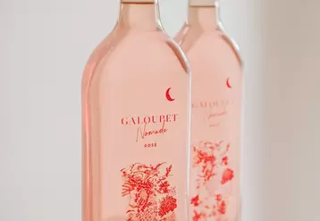 La bouteille de Galoupet Nomade se veut innovante par le matériau en plastique 100 % recyclé mais aussi par la forme puisqu'elle est plate. 