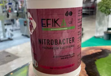 Le produit Nitrobacter, de la société Efika sol, est composé de bactéries Azospirillum, capables de fixer l'azote atmosphérique dans les sols.