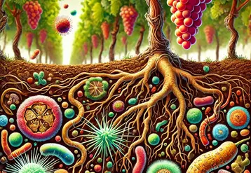 De nombreux micro-organismes interagissent avec la vigne.
