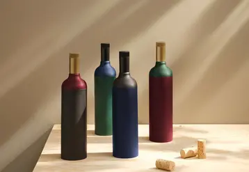 <em class="placeholder">Composée d&#039;un étui en carton et d&#039;une poche en PE/EVOH, la Green Gen Bottle Carton cherche à concilier élégance et durabilité.</em>