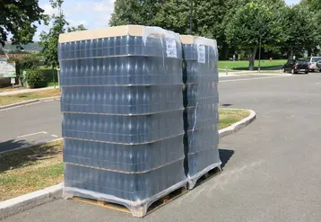 Palettes d'expédition de vin.