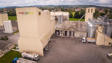 L’usine Sanders Euralis à Vic-en-Bigorre. Le site comprend la fabrication d'aliments du bétail et l'unité de trituration dont la seconde tranche sera inaugurée le 21 ...