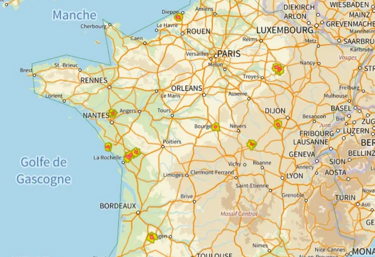 Pigma zones réglementées IAHP au 03/11/2025