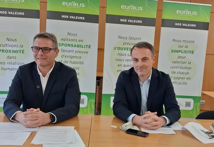 <em class="placeholder">Christophe Congues, président d’Euralis et Thomas Chambolle, directeur général.</em>