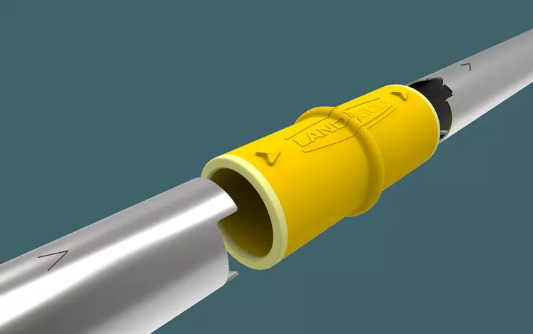 Le Safe Connector empêche la rotation des tubes d’alimentation. © Landmeco-Skiold Groupe