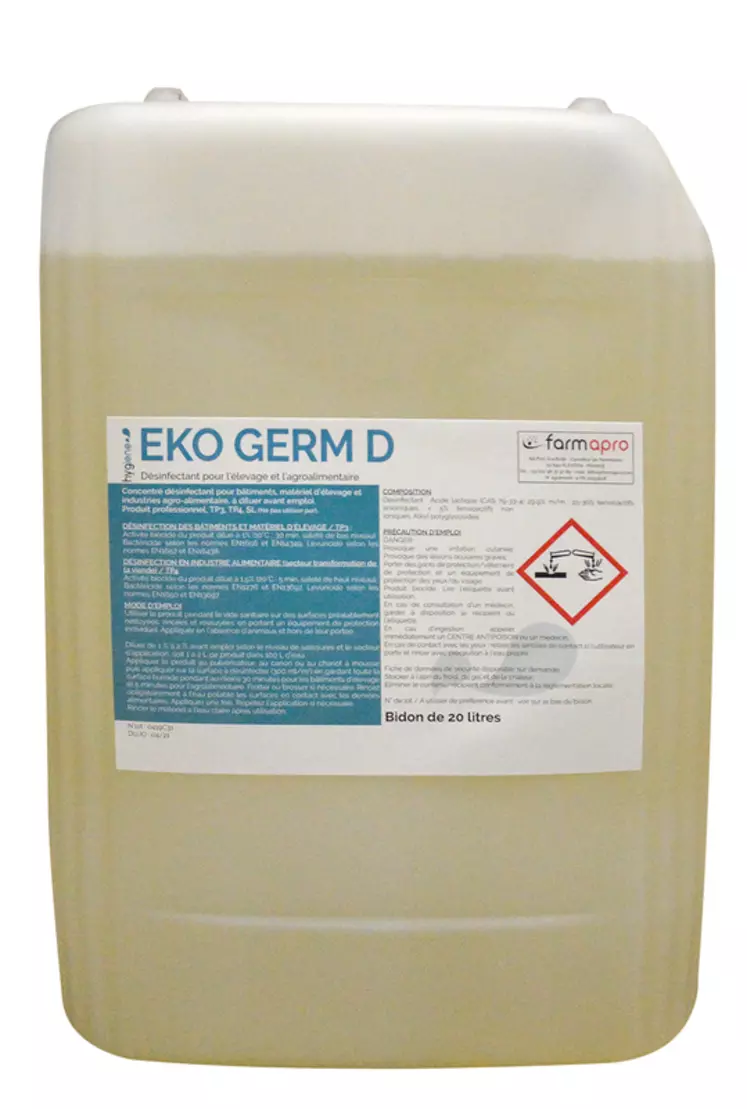 Le désinfectant végétal Eko Germ D est éco compatible  © Farm Appro