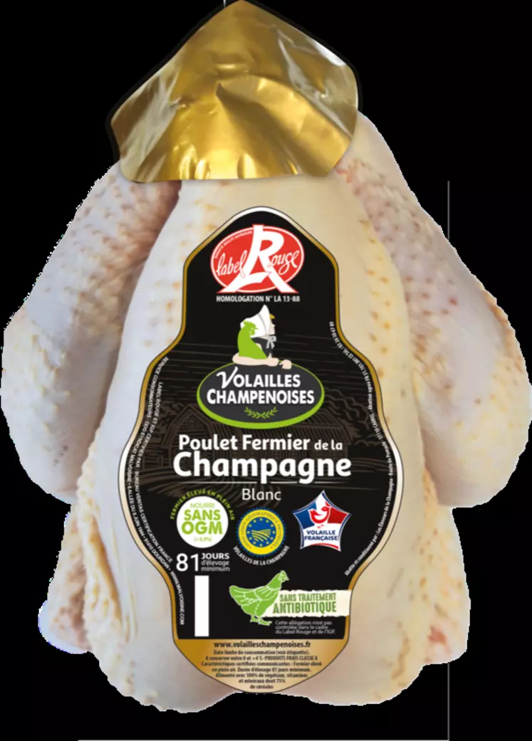 Comme les ventes du poulet label rouge ont tendance à stagner, l’abattoir a commencé à vendre des produits bio qui seront élevés en Champagne-Ardenne l’an prochain. © Les éleveurs de la Champagne