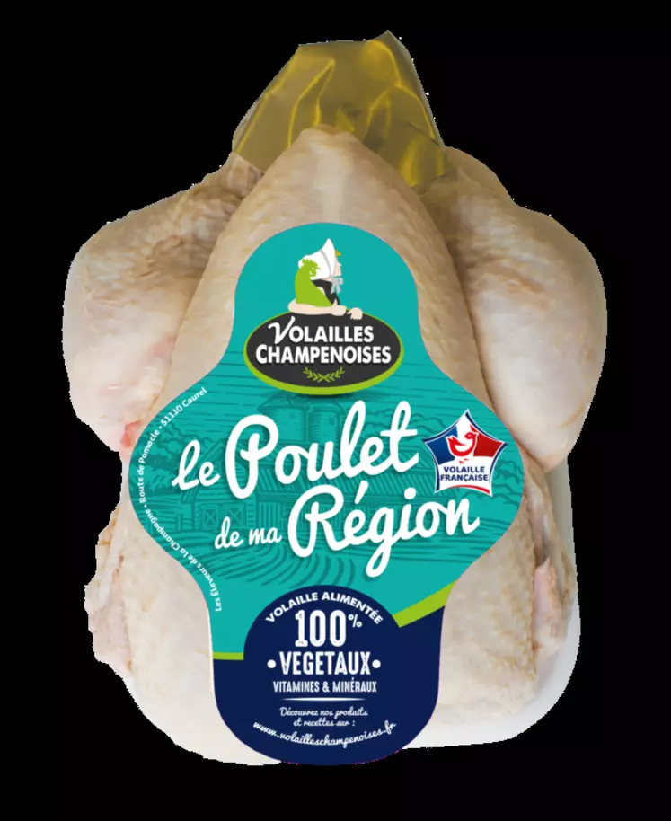 Le poulet conventionnel est abattu à un poids moyen de 1,9 kg. © Les éleveurs de la Champagne