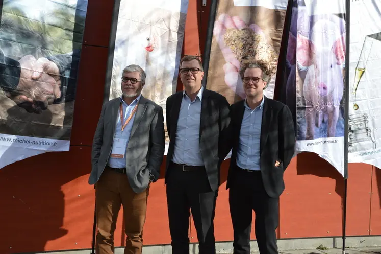 <em class="placeholder">De gauche à droite, Matthias, Joachim et Ludovic Michel, petits-fils du fondateurs et actuelsdirigeants du Groupe Michel.</em>