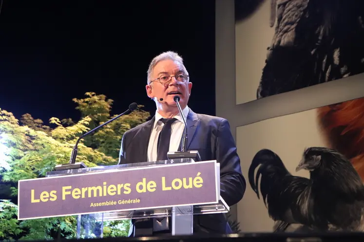 <em class="placeholder">Philippe Pancher, président des Fermiers de Loué : &quot;Pour répondre à nos marchés, nous voulons maintenir notre effectif de 1 100 éleveurs dans la Coopérative.&quot;</em>