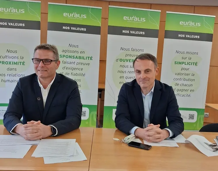 <em class="placeholder">Christophe Congues, président d’Euralis et Thomas Chambolle, directeur général.</em>
